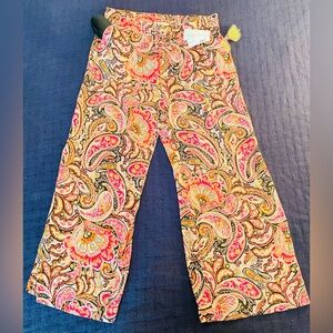 Colorful Paisley Wide-Leg Pants
